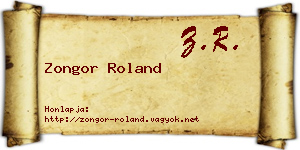 Zongor Roland névjegykártya